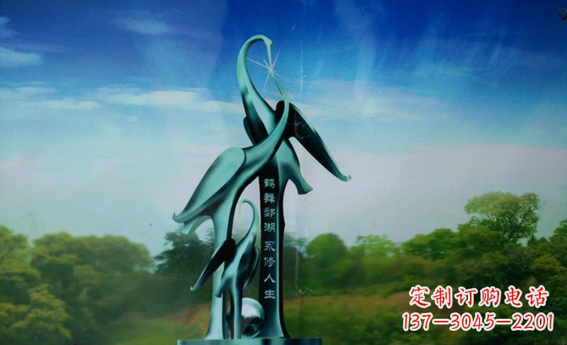 信阳精致的不锈钢仙鹤雕塑