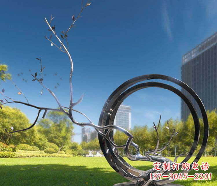 信阳超大不锈钢环形景观雕塑