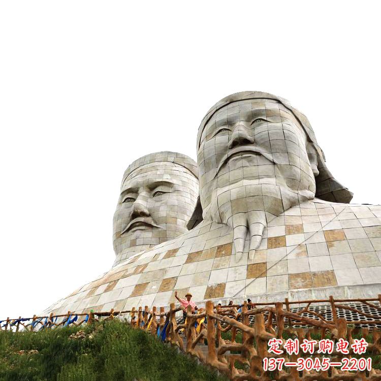 信阳大型成吉思汗石雕头像景观雕塑
