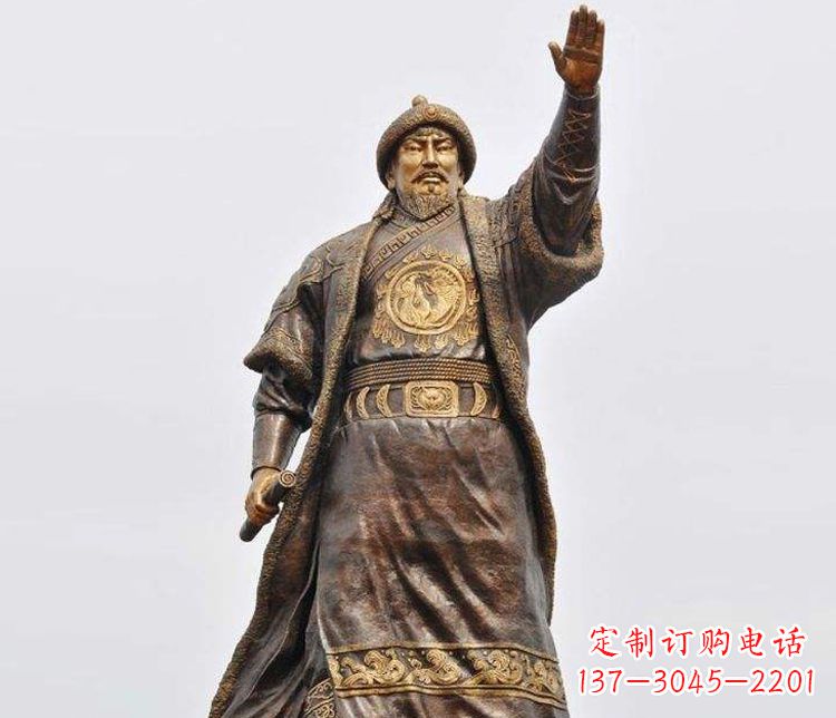信阳传承历史的风采成吉思汗铜雕