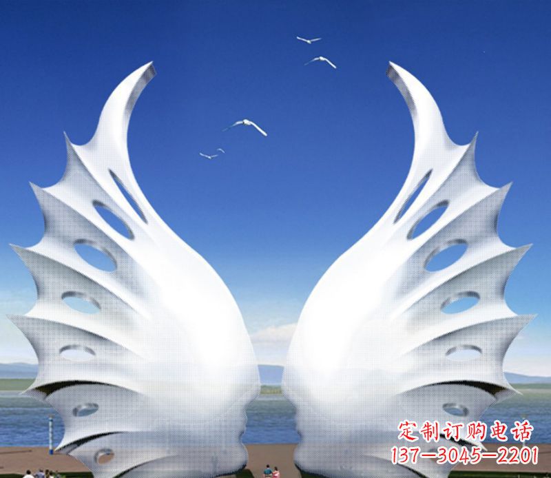 信阳不锈钢翅膀雕塑