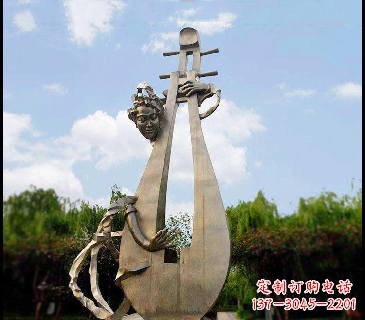 信阳精美铜雕琵琶雕塑
