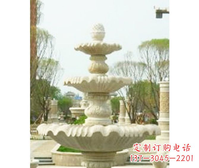 信阳圆润线条的精美喷泉石雕