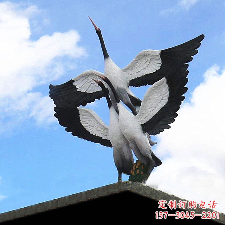 信阳仙鹤玻璃钢景观动物雕塑