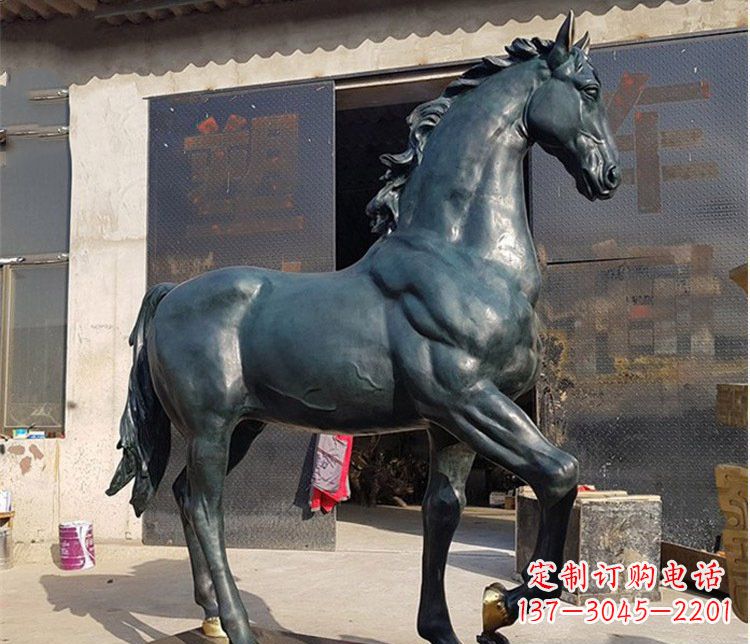 信阳大型公园铸铜马雕塑 (2)