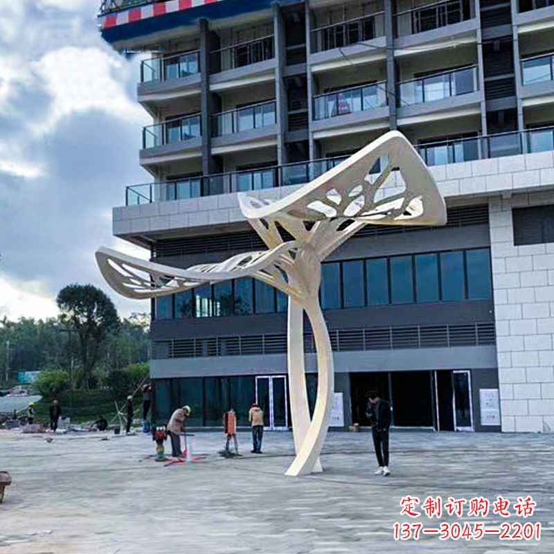 信阳不锈钢抽象树叶雕塑