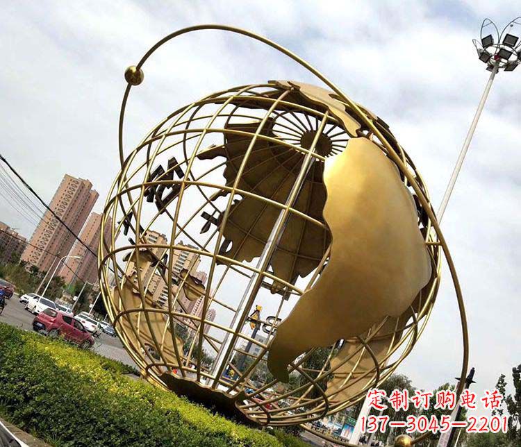 信阳地球仪不锈钢雕塑拓宽视野,致敬世界
