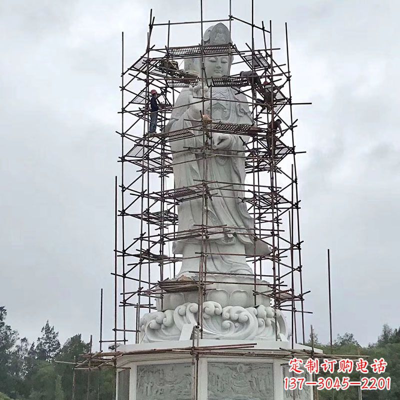 信阳大型汉白玉观音菩萨石雕