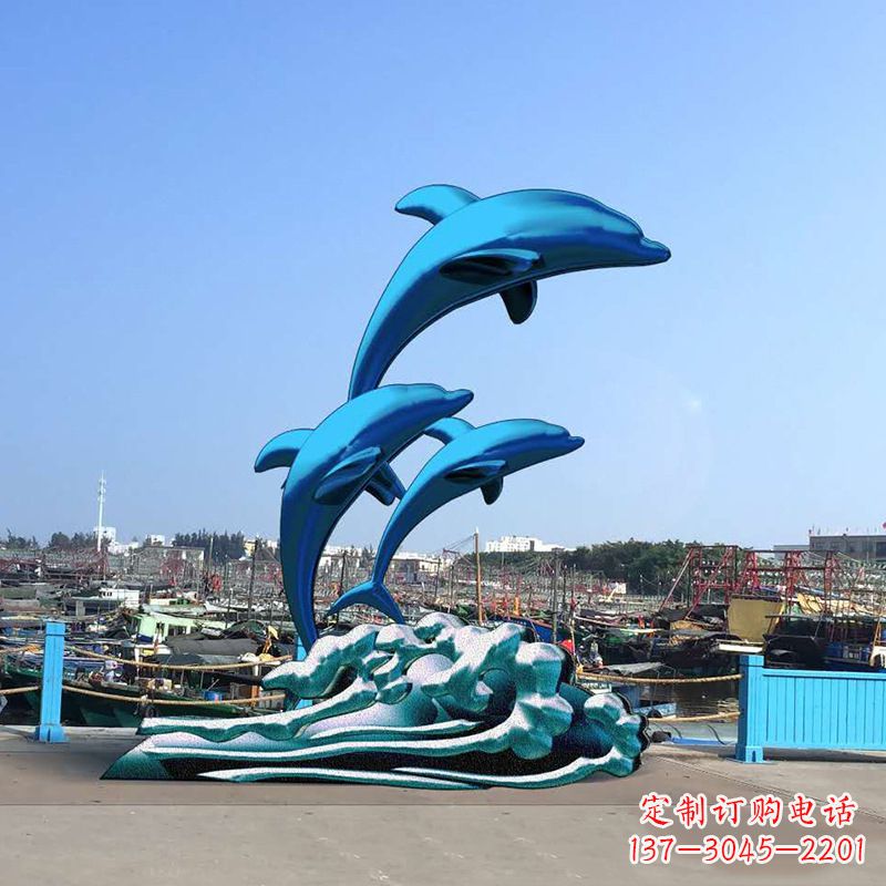 信阳精美玻璃钢海豚雕塑