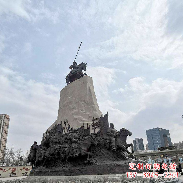 信阳大型霍去病景观雕塑-中国历史名人西汉名将石雕像