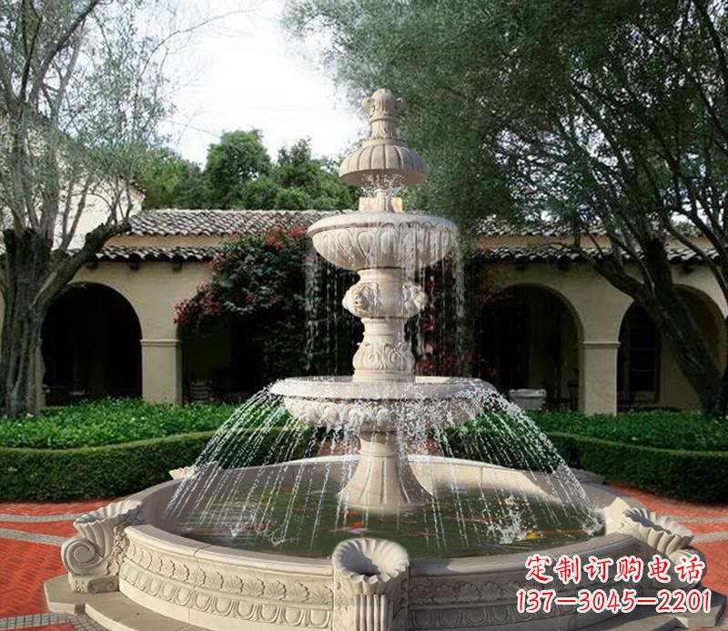 信阳绚丽的喷泉石雕塑