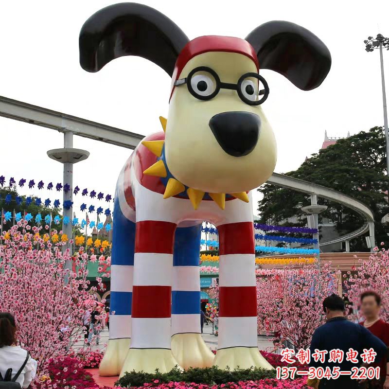 信阳大型卡通狗雕塑-商场广场动物景观美陈