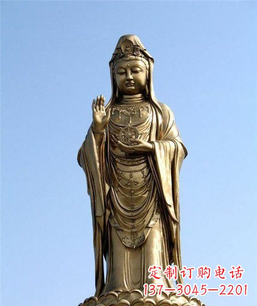 信阳大型立式铜观音雕塑