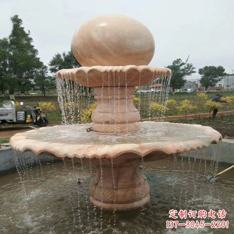 信阳精美石材风水球雕塑