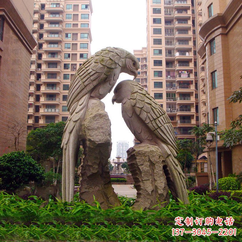 信阳精美石雕鹦鹉雕塑