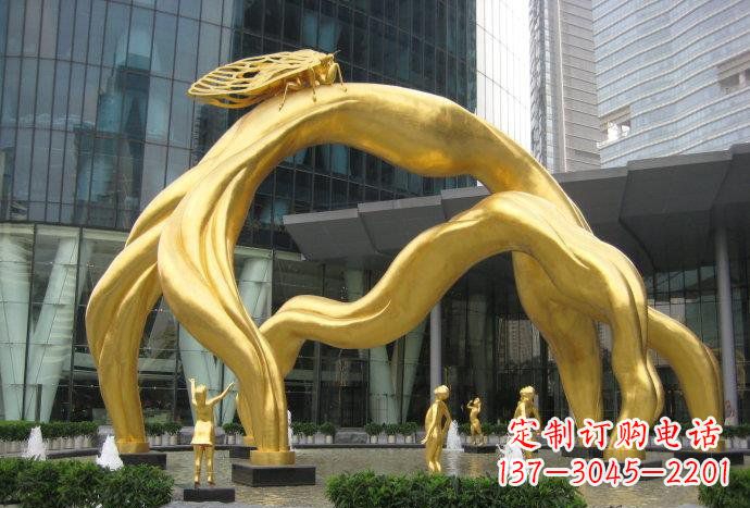 信阳大型树枝铜雕艺术景观