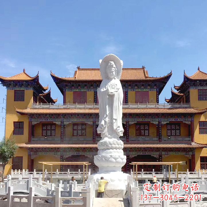 信阳精美汉白玉观音石雕塑