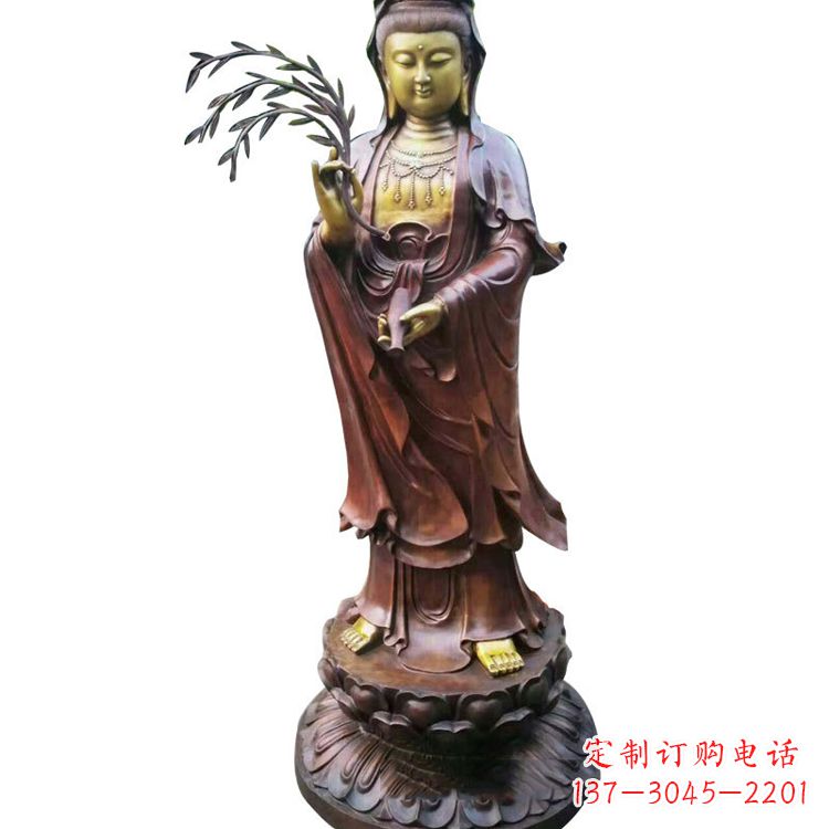 信阳高贵优雅的观音铜雕塑