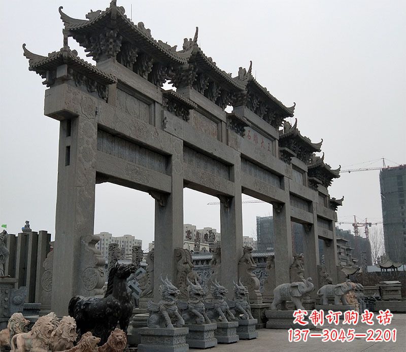 信阳精美仿古牌坊石雕