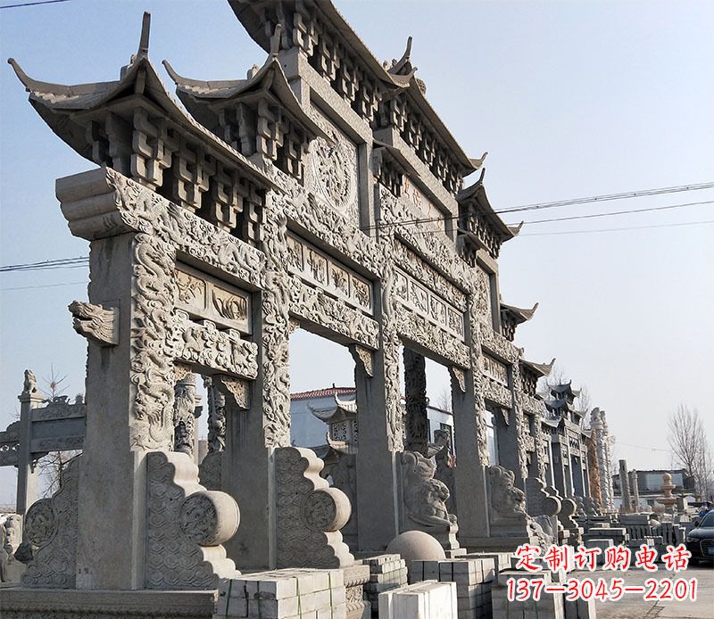 信阳中国古典牌坊石雕定制