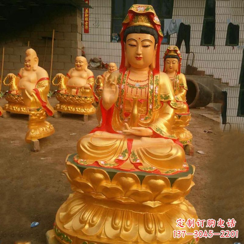 信阳完美体现观音神性的铸铜观音雕塑