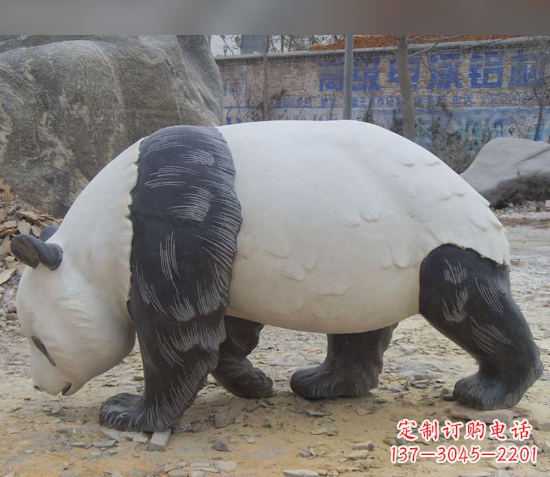 信阳特色熊猫石雕定制
