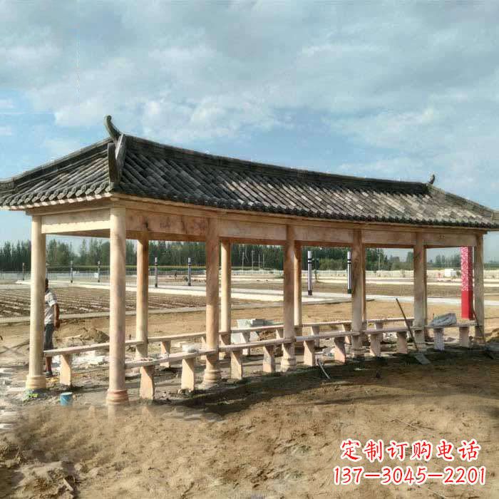信阳华丽精美的瓦石长廊雕塑