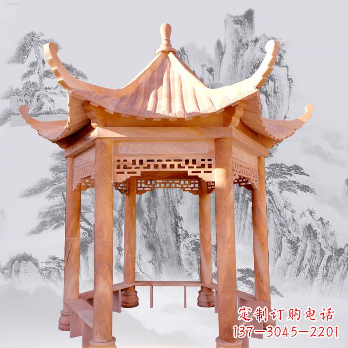 信阳优雅大理石雕刻凉亭