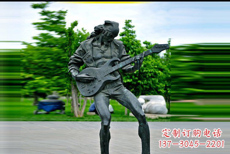 信阳铜雕吉他景观雕塑