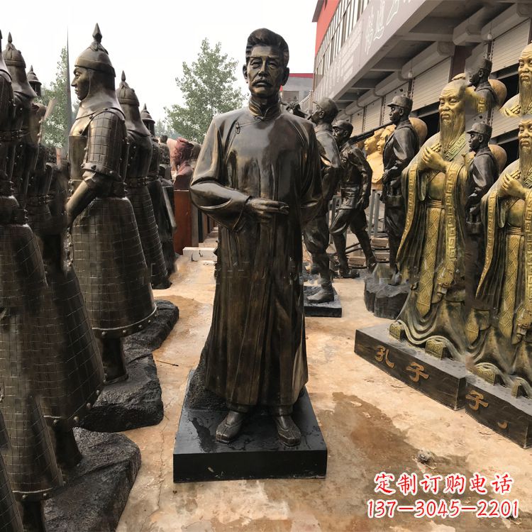 信阳经典人物鲁迅大师仿铜雕塑