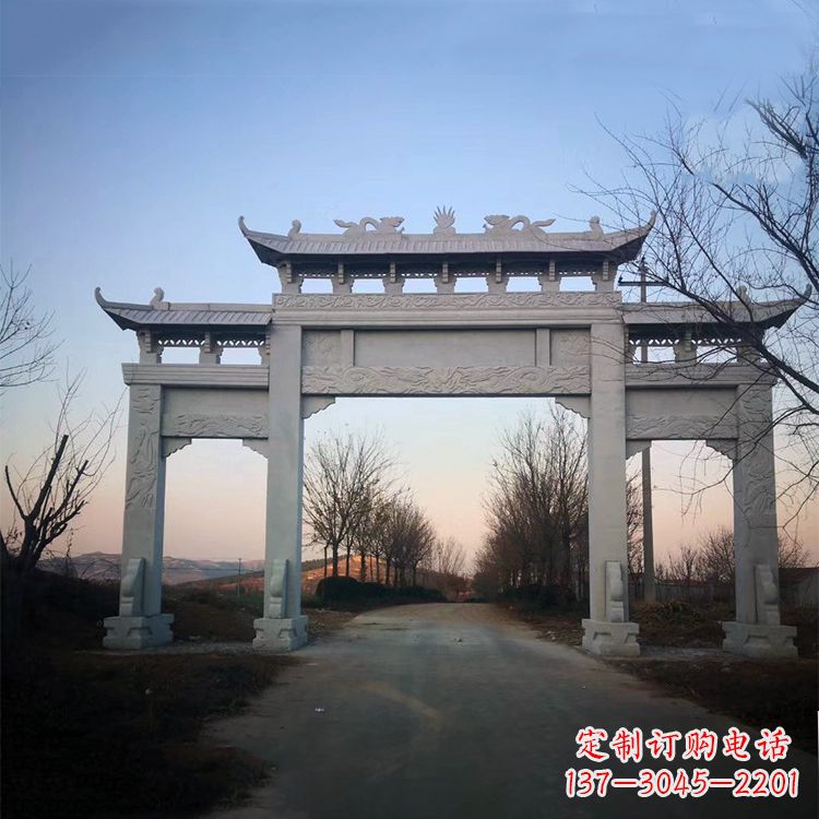 信阳品质卓越的道路三门石牌坊雕塑