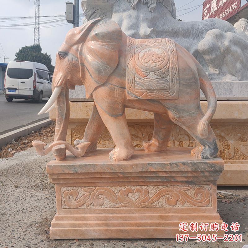 信阳精良石雕大象诠释传统艺术