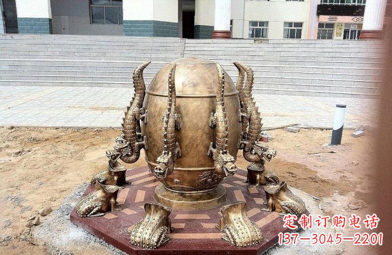 信阳精致细节 壮丽地动仪铜雕