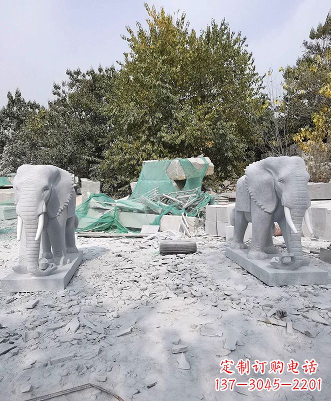 信阳优雅精美大象石雕