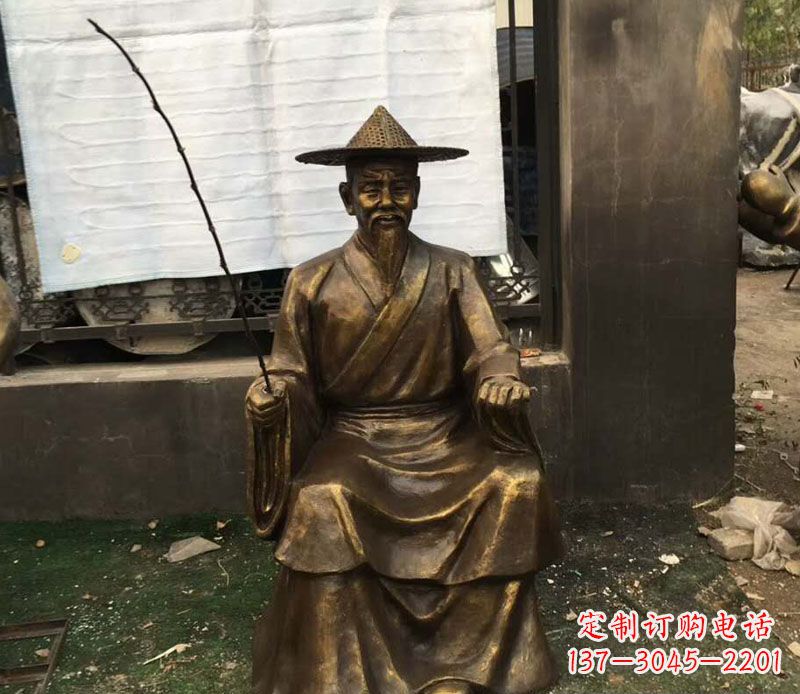 信阳精美手工渔翁铜雕