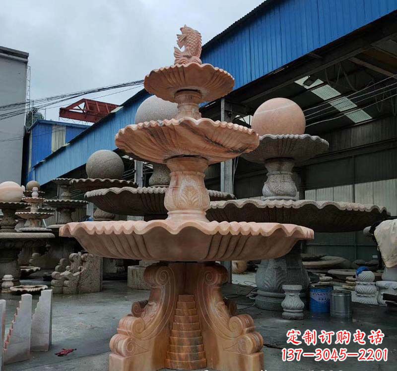 信阳高品质跌水钵石喷泉雕塑