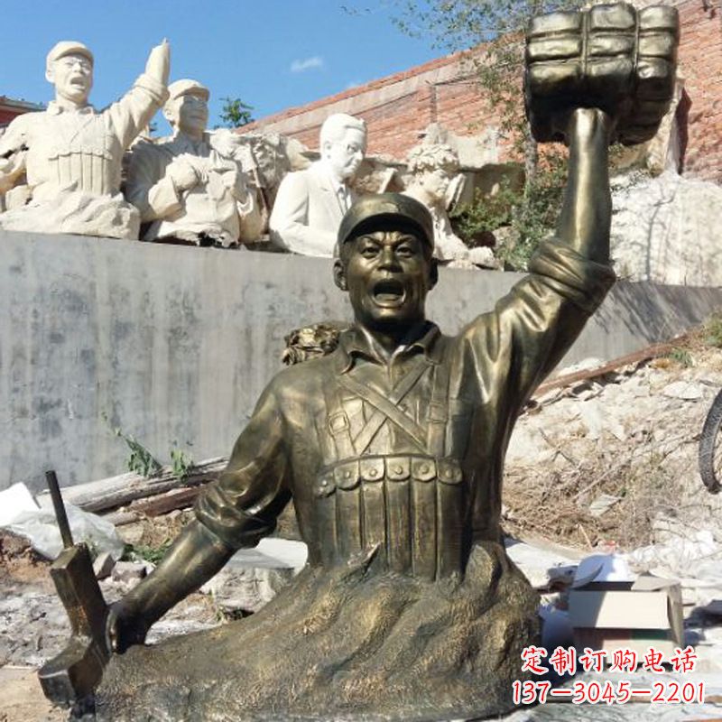 信阳董存瑞仿铜头像雕塑