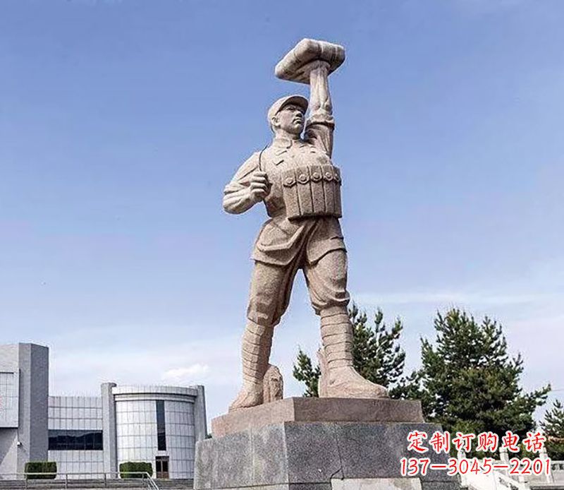 信阳董存瑞石雕——手工精制的艺术之作