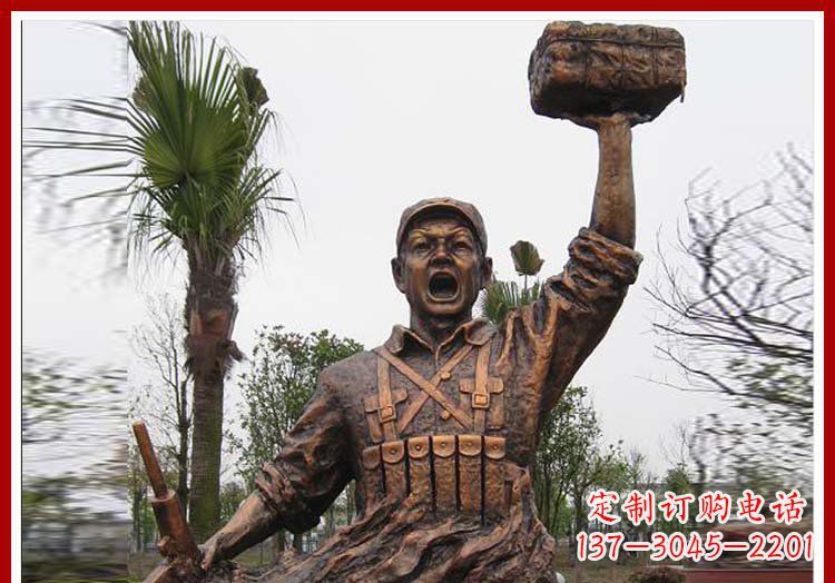 信阳董存瑞英雄模范铜雕——艺术之美的匠心细作