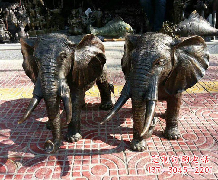 信阳动物大象铜雕公园摆件