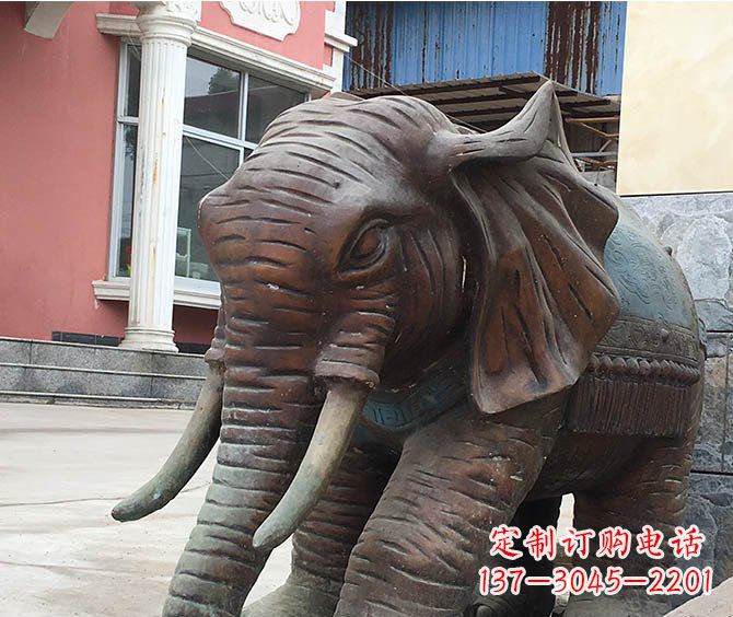 信阳动物大象公园铜雕摆件