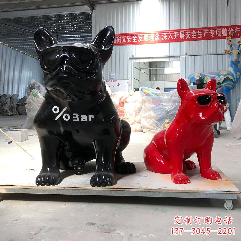 信阳精致可爱的不锈钢斗牛犬雕塑