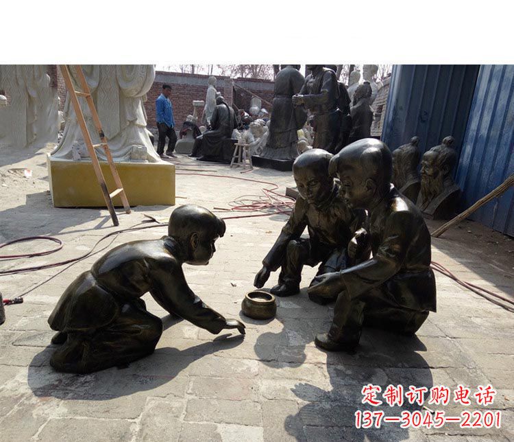 信阳斗蛐蛐铜雕 儿童系列