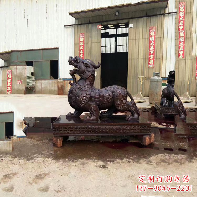 信阳独角兽铸铜雕塑—精雕细琢的艺术瑰宝