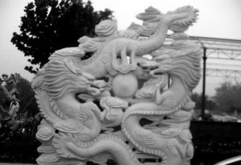 信阳精美大理石双龙雕塑