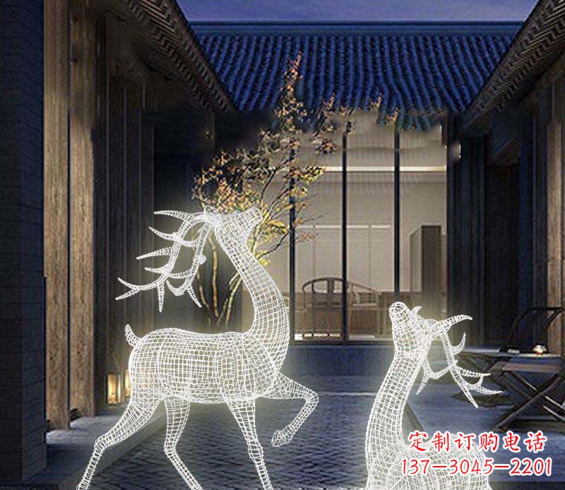 信阳发光精致梅花鹿雕塑
