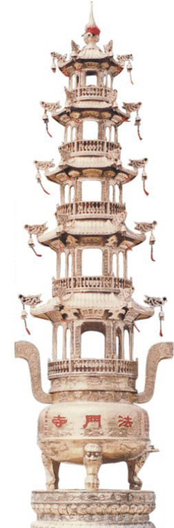 信阳传统工艺艺术精品法门寺铜香炉雕塑