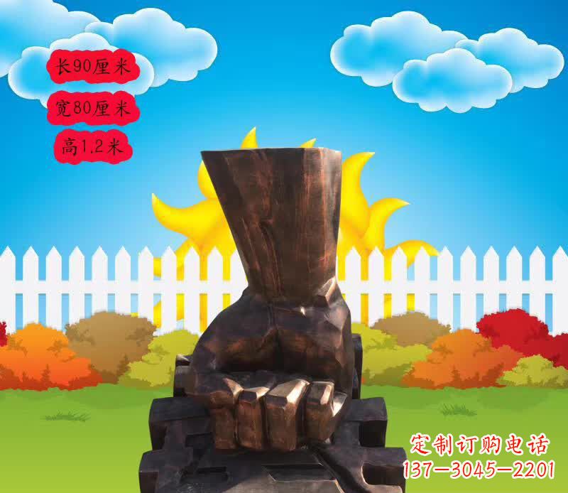 信阳精美铜拳头雕塑