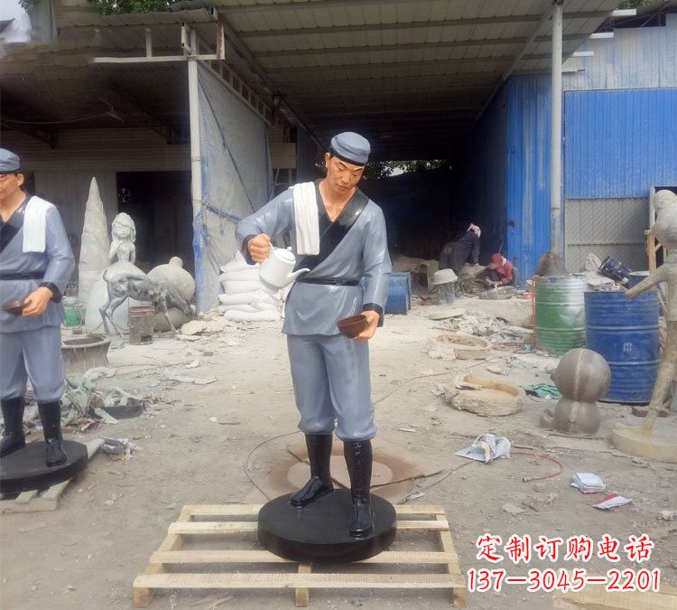 信阳铝合金仿真店小二雕塑