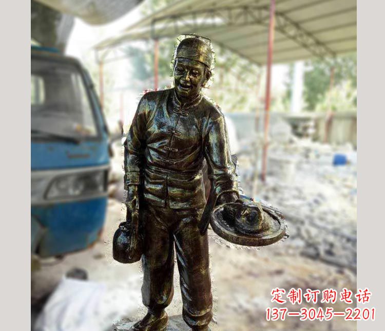 信阳中领雕塑定制铜雕店小二雕塑